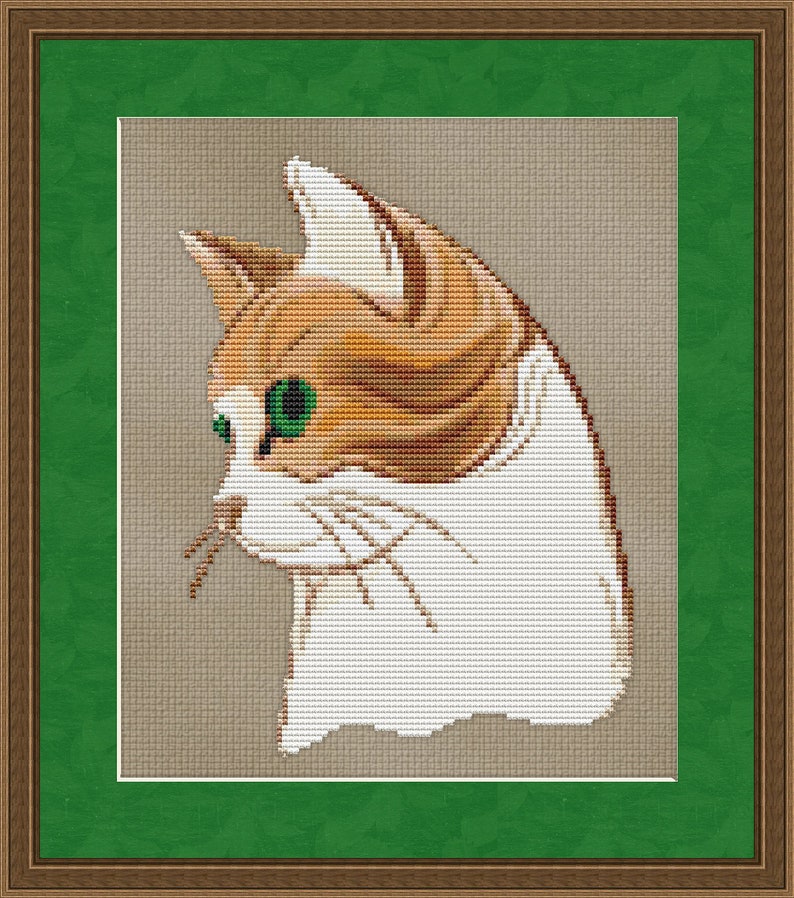 Cat Cross Stitch Pattern Orange Kitty Cross Stitch Design Cross Stitch Kitten Instant Download pdf Cross Stitch image 1