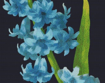 Cross Stitch Pattern Blue Flowers Cross Stitch Pattern Instant Download pdf