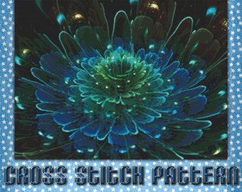 Space Flower Cross Stitch Pattern Instant Download pdf Design