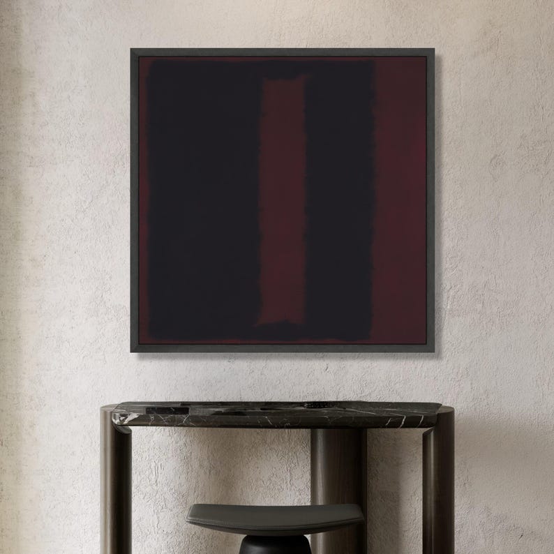 Abstract Dark Red and Black Canvas, Minimalist Wall Art, Modern Color ...