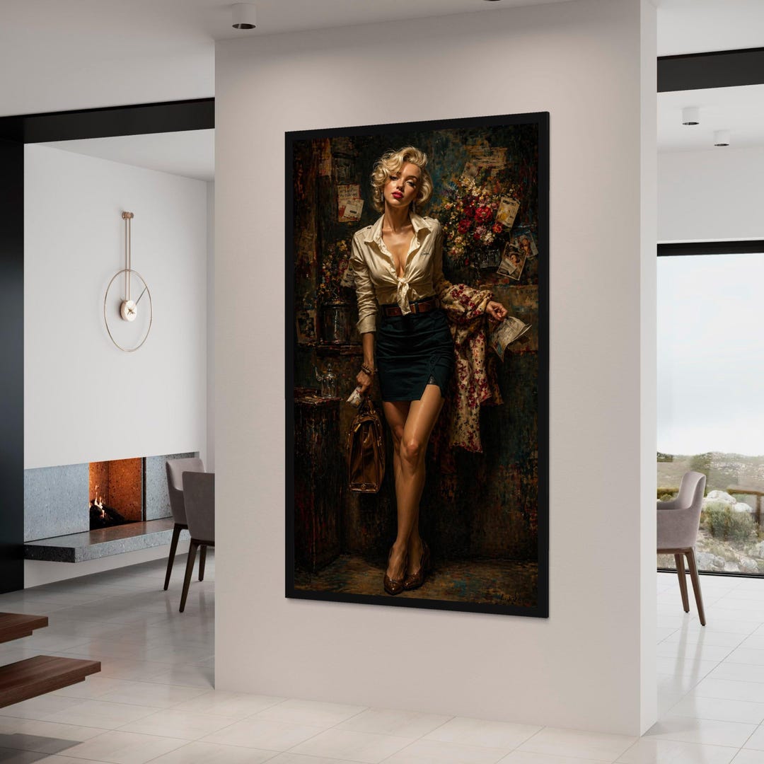 Vintage Glamour Woman Canvas, Retro Chic Fashion Art, Elegant Female ...