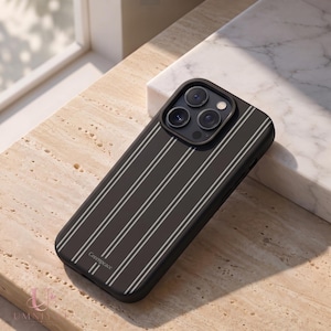 Retro minimalistisch gestreept iPhone-hoesje, verticale lijnen, slanke TPU-bescherming (iPhone 18-11 Pro)