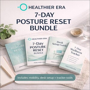 7-Day Posture Reset Bundle | Mobility, Desk Setup + Tracker Tools | Digital Wellness Download