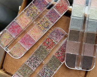 Mini Caviar Beads – Mixed Color Dopamine Rainbow Micro Beads for Nail Art Supplies