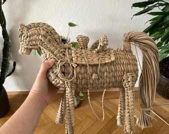 Bolso de hoja de palma de caballo tejido a mano – Bolso de verano de paja mexicana – Bolso de playa artesanal