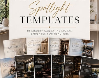 Luxe makelaar Instagram-sjablonen, Home Feature Spotlight-canva-sjablonen, socialemediaposts onroerend goed, bewerkbare makelaarsmarketing