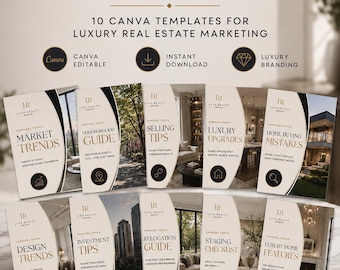 Luxe Instagram-carrouselcovers voor makelaars | Canva vastgoedsjablonen | Luxe socialmediaberichten | Brandingkit voor agenten | 10 hoezen