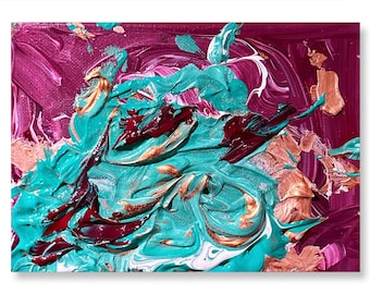 Oryginalny obraz „Kiedy jestem zakochany” Akryl na płótnie, 5x7 cali