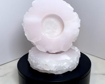 Roze manganocalciet kandelaars