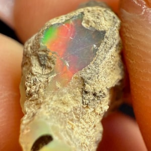 Ethiopian Opal with Soft Confetti Flash, Subtle Red & Green Fire, Natural Crystal Opal Specimen