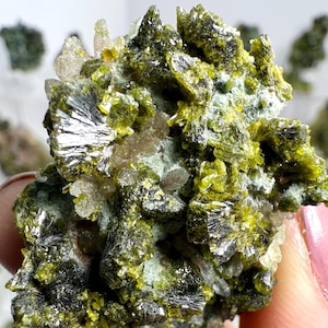Dark Green Epidote Clusters from Moroccan, Raw Crystal, Green Mineral, You Pick!