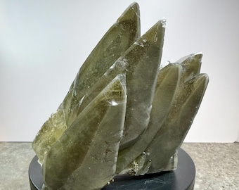 Dragon Scale-calcietcluster, zoetwatermijn, Missouri-calcietkristal, chalcopyrietinsluitingen, collectormineraal