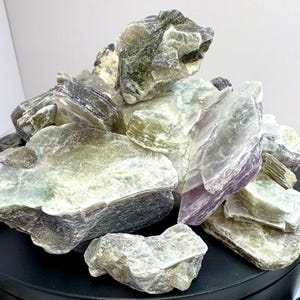 Bi-Color Mica Crystals | Green & Purple Raw Mica Chunks and Sheets | Collector Mineral Specimens