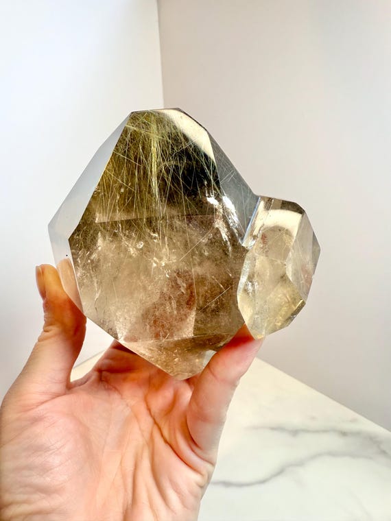 スモーキールチルクォーツ 原石 巨大クラスター 金運 天然石