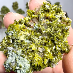 Light Green Epidote Clusters from Moroccan, Raw Crystal, Green Mineral, You Pick!