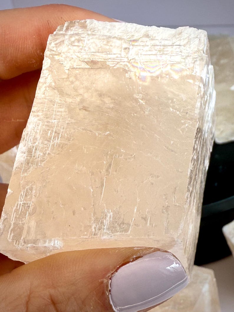 Fatias de Calcita Manganosa Arco-Íris | Calcita Rosa Natural com Brilho UV imagem 8
