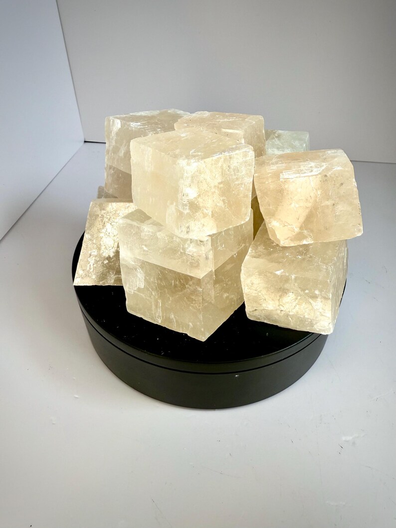 Fatias de Calcita Manganosa Arco-Íris | Calcita Rosa Natural com Brilho UV imagem 3