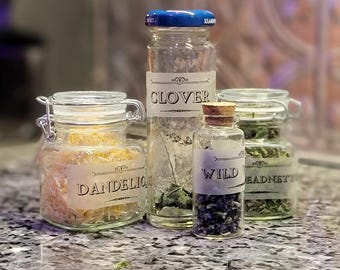 Apothecary Jar Labels: Antique Style Herbs, Spices, Flora (Digital Download)