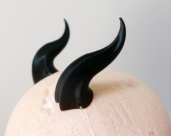 Small Double Ridge 3D Printed Costume Horns (Multiple Colors Available)