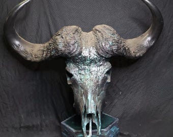 Decorated Cape Buffalo Skull