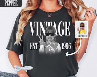 Comfort Colors Personalized Photo Vintage Shirt, Custom 30th Birthday Photo, Vintage 30th Birthday Shirt Custom, Milestone Birthday T-Shirt