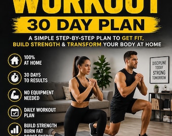 Home Workout 30 Day Plan – No Equipment Fitness Guide | Full Body Transformation | Weight Loss & Strength Training at Home