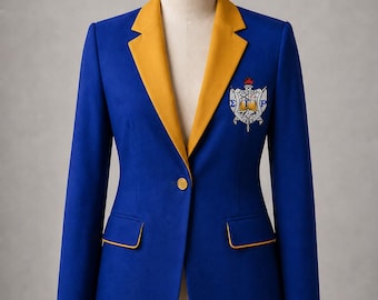 シグマ・ガンマ・ロー レディース ブレザー SGRho ロイヤルブルー ゴールド刺繍入り ソロリティジャケット 1922