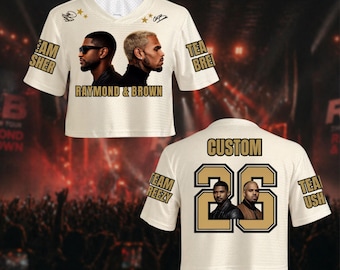 Chris Brown R & B Tour 2026 Crop top Football, Custom Name Concert Shirt, Team Breezy Jersey, Brown Fan Gift,Personalized Music Concert Gift