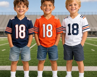 Chicago Football Jersey – Bear Down Jersey, Chicago Fan Gifts, Personalized Name & Number Kid and Youth Custom Jersey