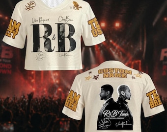 R & B Tour 2026 Crop top Football, Usher Chris Brown Concert Shirt, Team Breezy Jersey, Brown Fan Gift, Music Concert Gift