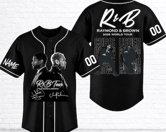 Usher Chris Brown Baseball Jersey, Custom Name Concert Shirt, Team Breezy Jersey,  R & B Tour Music 2026 Concert Gift