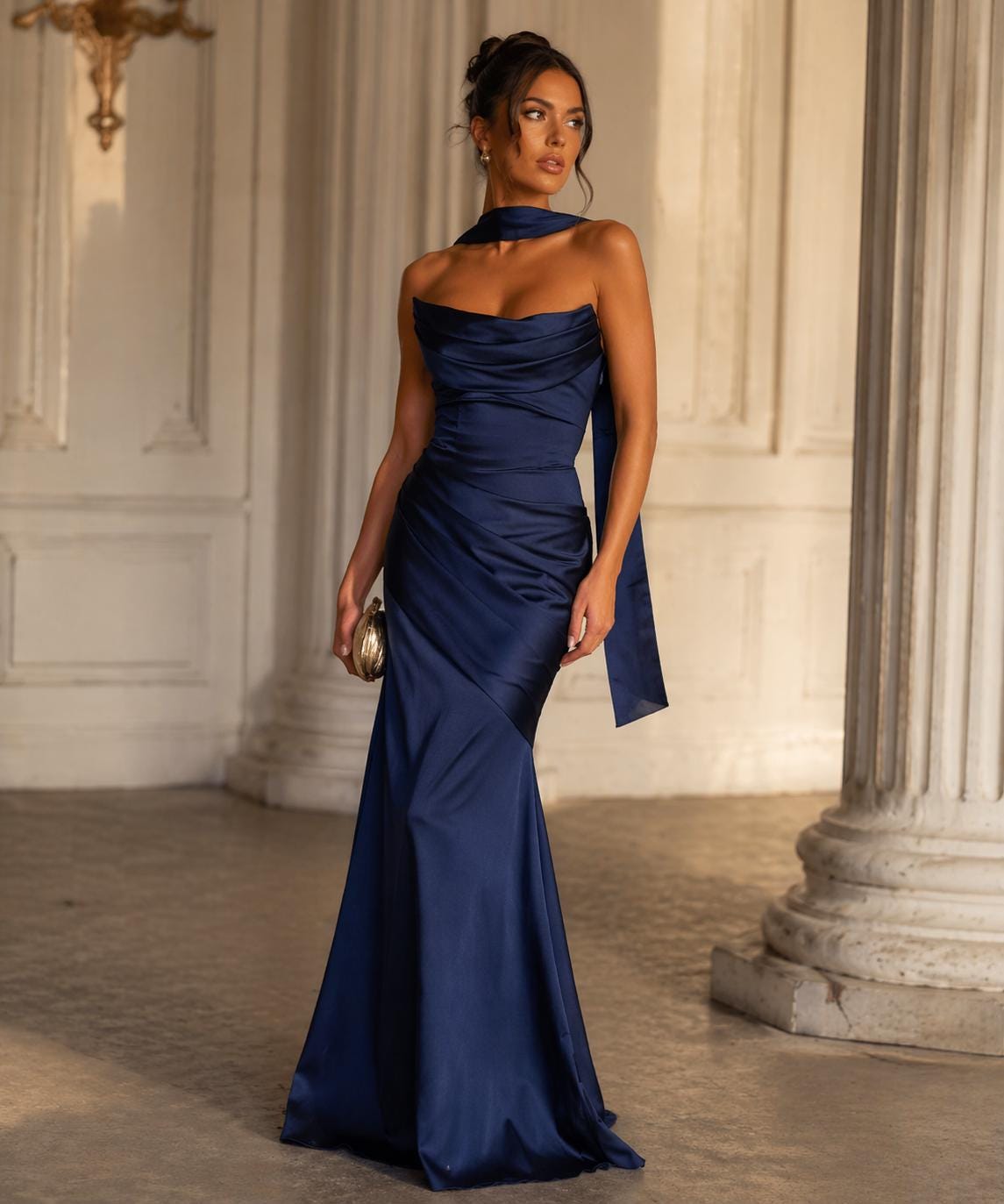 navy blue strapless dress Ellie Navy Strapless Mini Dress - US 12 main image 1