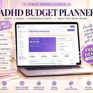 ADHD Budget Planner App | Offline HTML Paycheck, Expense, Bill & Savings Tracker