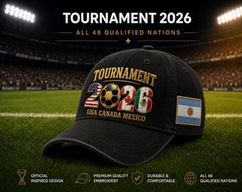 Custom Country Flag Hat, 2026 Tournament Fan Cap, Vintage Style Dad Hat, Soccer Lover Gift