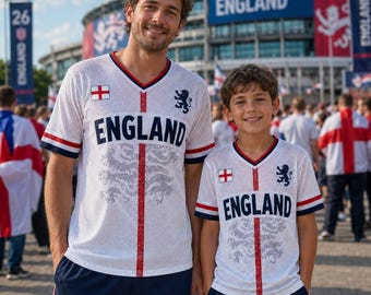 Camiseta de fútbol de Inglaterra con nombre personalizado, camiseta de fútbol británica, atuendo para el día del partido, estilo moderno, ropa estética para mujer, ideal para festivales.