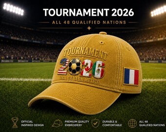Soccer Fan Dad Hat, International Tournament Cap, Vintage Adjustable Cotton Hat, Custom Nation Flag