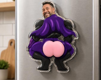 Imán personalizado de Super Papá con cara personalizada, imán de nevera con trasero blandito, regalo único para el Día del Padre.