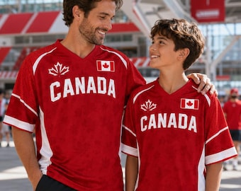 Camiseta personalizada de fútbol de Canadá, camiseta personalizada con nombre y número, regalo para hombres, mujeres y jóvenes aficionados al equipo de Canadá.