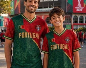 Camiseta de fútbol de Portugal con nombre y número personalizados, camiseta de fútbol, orgullo portugués, ropa para el día del partido, ropa para festivales de mujer, estilo Blokette