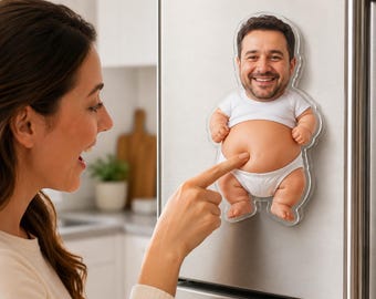 Imán blandito personalizado con la cara de papá, regalo divertido y personalizado para el Día del Padre.