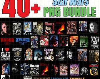 Paquete de imágenes PNG de Star Wars: divertidos diseños de galaxias de ciencia ficción, descarga digital para sublimación con Cricut.