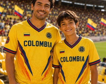 Camiseta de fútbol de Colombia personalizada, nombre y número personalizados, camiseta de fútbol colombiana personalizada, ropa para el día del partido para los aficionados, regalo de fútbol