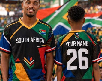 Camiseta de fútbol de Sudáfrica con nombre personalizado, camiseta de fútbol Bafana, ropa para el día del partido, ropa de festival para mujer, camiseta estética Blokette