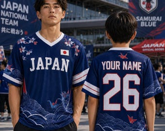 Camiseta de fútbol de Japón con nombre y número personalizados, ropa urbana japonesa, atuendo para el día del partido, ropa de festival para mujeres, Blokette