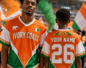 Camiseta de fútbol de Costa de Marfil con nombre personalizado, ropa de fútbol para el día del partido de Costa de Marfil, ropa de festival para mujer, top estético de moda tipo blokette
