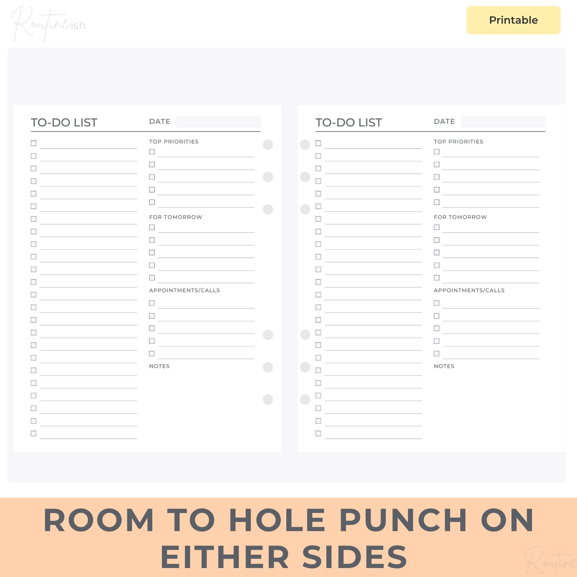 Minimalist to Do List Printable, Daily Task Tracker, Fillable PDF (a4 ...