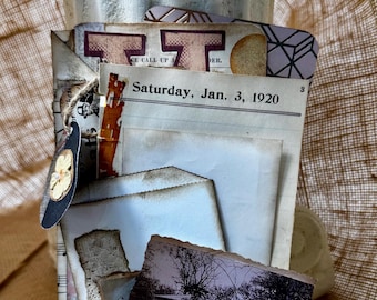 Vintage Sheet Music Junk Journal Pocket | Handmade Ephemera Pack, Mixed Media Supply