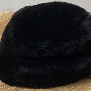 Vintage Fur Pillbox Hat Black Glam Cossack Cap Y2K Old Money Mob Wife Formal Fur Pillbox Hat - Etsy main image 3
