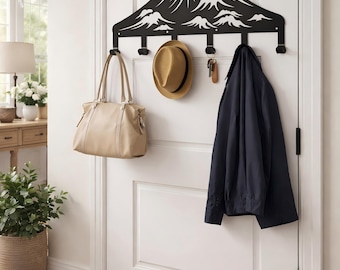 Mount Fuji Steel Wall Hook – Japanese Mountain Coat Rack, Zen Entryway Decor