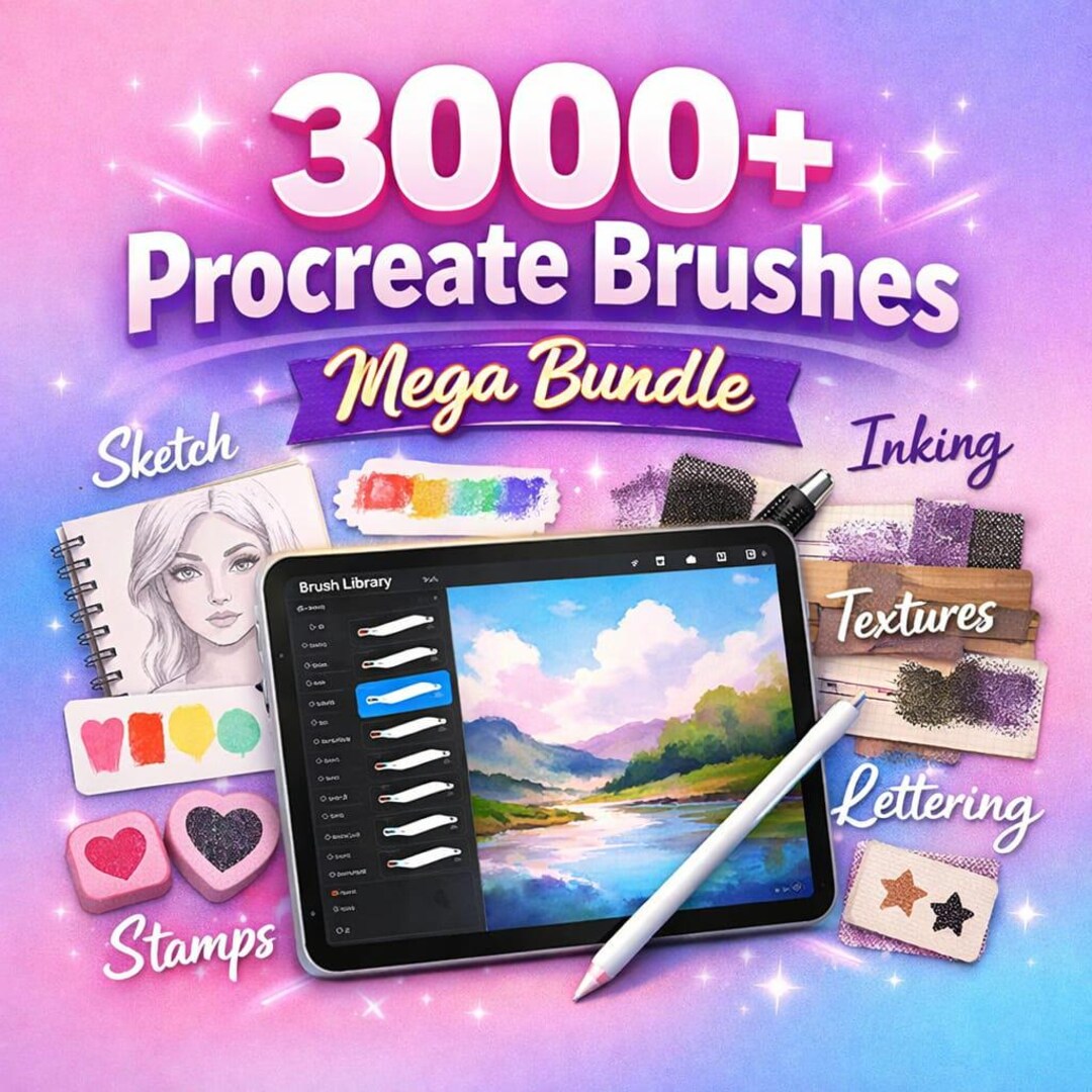3000+ Procreate Brushes Mega Bundle – Ultimate Brush Pack for Digital ...